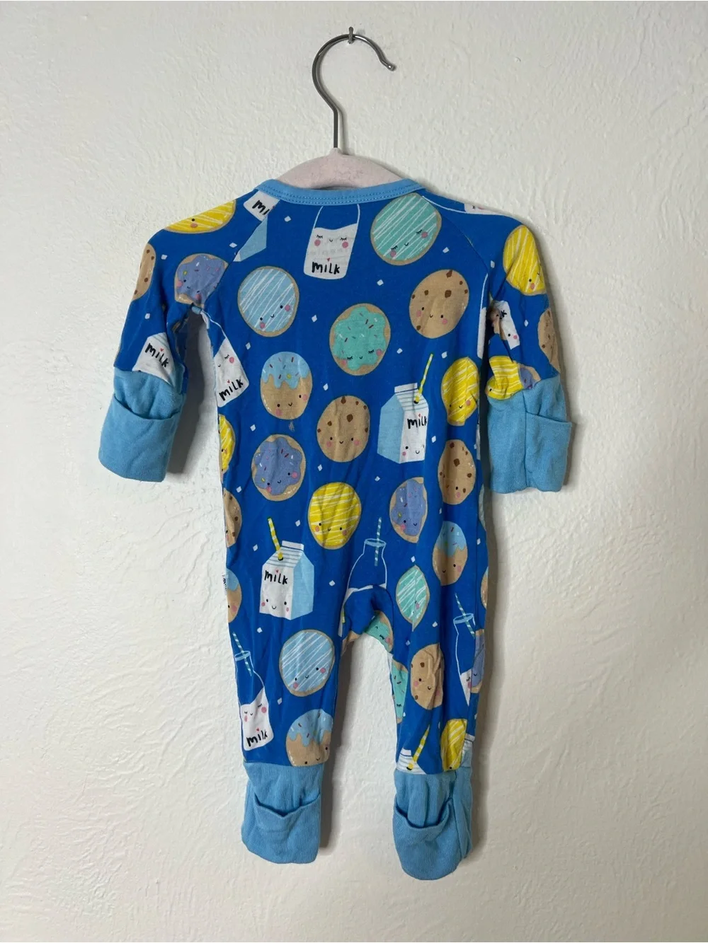 Little Sleepies Royal Blue Planet & Milk Bottle Footed One-Piece Preemie